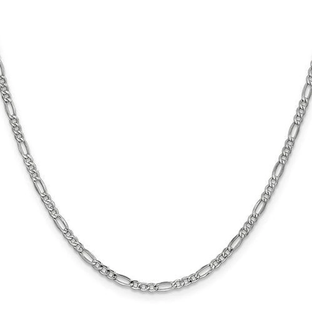 14K Gold 7.3mm Semi-Solid Figaro with Lobster Clasp Chain - /
