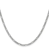 14K Gold 7.3mm Semi-Solid Figaro with Lobster Clasp Chain - /