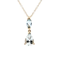 10K Yellow Gold 0.75cttw Genuine Aquamarine Pendant, 18"