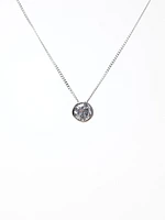 10K White Gold 0.28cttw Bezel Set Diamond Pendant, 18"