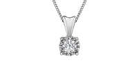 10K Gold 0.07cttw 4 Claw Illusion Setting Diamond Pendant