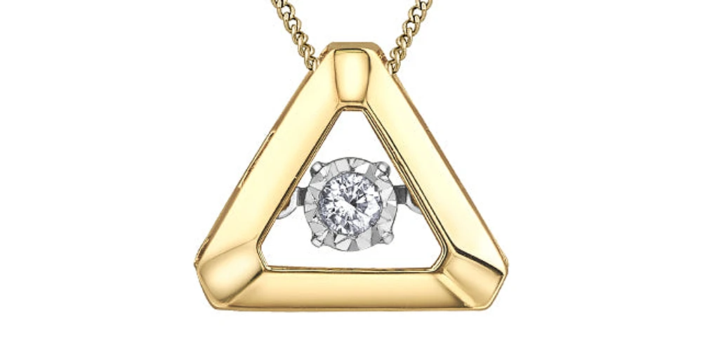 10K Yellow Gold 0.05cttw Diamond Pendant, 18"