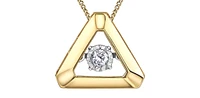10K Yellow Gold 0.05cttw Diamond Pendant, 18"