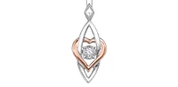 White & Rose Gold Diamond Pendant