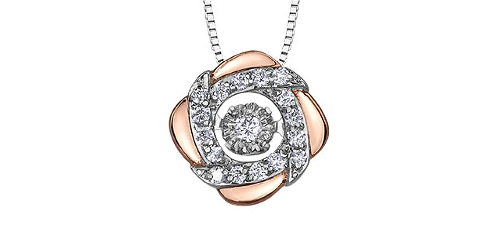 White & Rose Gold Diamond Pendant