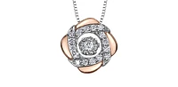 White & Rose Gold Diamond Pendant