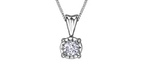 10K White Gold 0.20cttw Diamond Solitaire Pendant, 18"