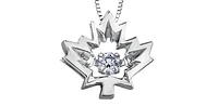 10K Gold 0.04 Canadian Diamond Maple Leaf Pendant