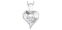 Sterling Silver 0.10cttw White Topaz Pendant, 18"