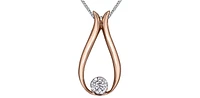 10K Rose Gold 0.034cttw Canadian Diamond Necklace