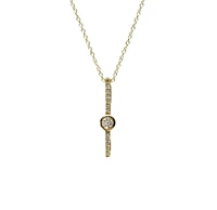 10K Gold 0.11cttw Diamond Necklace with Cable Chain (Spring Clasp) - Adjustable 17