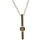 10K Gold 0.06cttw Diamond Necklace with Cable Chain (Spring Clasp) - Adjustable 17