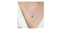 10K White Gold Genuine Tanzanite & Diamond Pendant - 18"