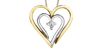 10K Yellow Gold 0.04cttw Canadian Diamond Heart Pendant, 18"