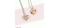 10K Yellow Gold 0.04cttw Canadian Diamond Heart Pendant, 18"