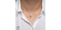 10K White & Rose Gold 0.06cttw Diamond Pendant - 18"