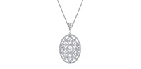 10K White Gold 1.00cttw Diamond Pendant, 18"