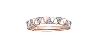 10K Rose Gold 0.19cttw Diamond Ring, size 6.5