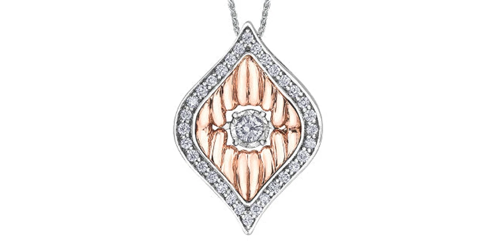 10K Rose Gold 0.20cttw Diamond Pendant, 18"