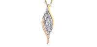 10K White, Yellow & Rose Gold 0.21cttw Diamond Pendant, 18"