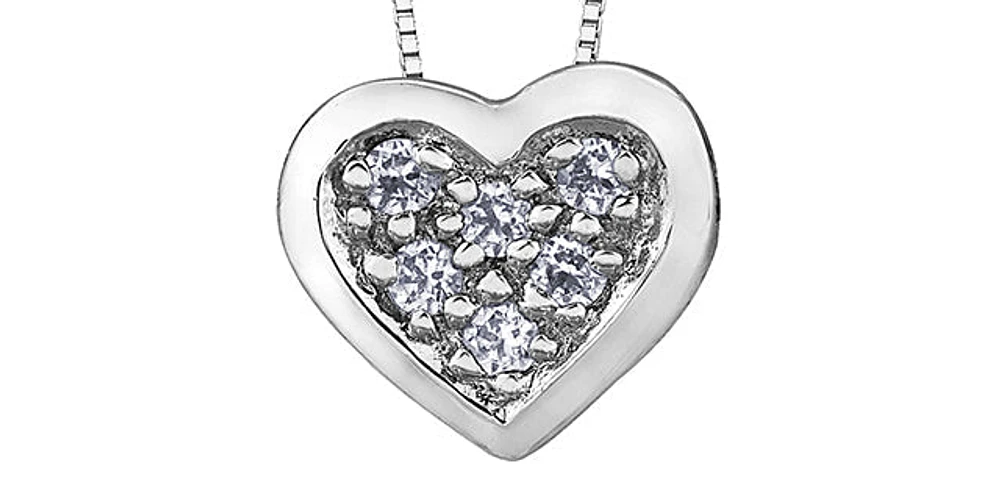 10K White Gold 0.05cttw Diamond Pendant