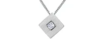 10K White Gold 0.05cttw Diamond Necklace, 18"