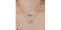 10K White Gold 0.50cttw Diamond Heart Pendant, 18"