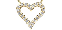 10K Yellow Gold 0.125cttw Diamond Heart Pendant, 18"
