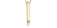 10K Yellow Gold 0.072cttw Diamond Pendant, 18"