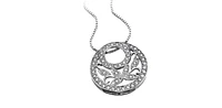 10K White Gold 0.50cttw Diamond Pendant with Box Chain - 18 Inches
