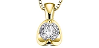 14K White Gold 0.20cttw Canadian Diamond Mezza Luna Necklace