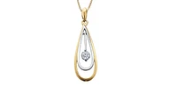 10K White & Yellow Gold 0.10cttw Canadian Diamond Necklace, 18"