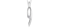 10K White Gold 0.12cttw Canadian Diamond Necklace, 18"