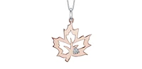 10K Rose Gold 0.02cttw Canadian Diamond Pendant, 18"