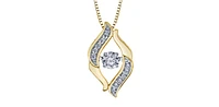 10K Yellow Gold 0.20cttw Diamond Pendant, 18"