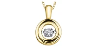 10K Yellow Gold 0.05cttw Diamond Pendant, 18"