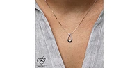 10K White Gold 0.043cttw Diamond Pendant, 18"