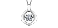 10K White Gold 0.02cttw Diamond Pulse Pendant, 18"