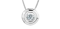 Sterling Silver Canadian Diamond 0.24cttw Round Cut Pendant, 18"