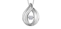 Sterling Silver 0.065cttw Canadian Diamond Necklace, 18"