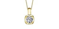 10K Yellow Gold 0.15cttw Diamond Pendant, 18"