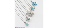 Sterling Silver Diamond and Blue Topaz Pulse Pendant, 18"