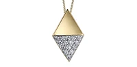10K Yellow Gold 0.15cttw Diamond Pendant, 18"