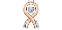 10K Rose Gold & White Gold 0.10cttw Diamond Pendant, 18"