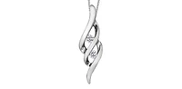 10K White Gold 0.10cttw Canadian Diamond Pendant, 18"