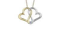 10K White & Yellow Gold 0.04cttw Canadian Diamond Heart / Infinity Pendant, 18"