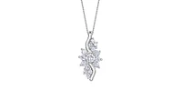10K White Gold 0.50cttw Diamond Pendant, 18"