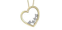 10K Yellow Gold 0.02cttw Diamond Heart Pendant, 18"
