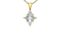 10K Yellow Gold Topaz and Diamond Pendant
