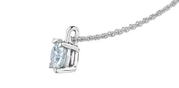 14K White Gold Lab Grown 1.01cttw Round Brilliant Cut Diamond Claw Set Pendant